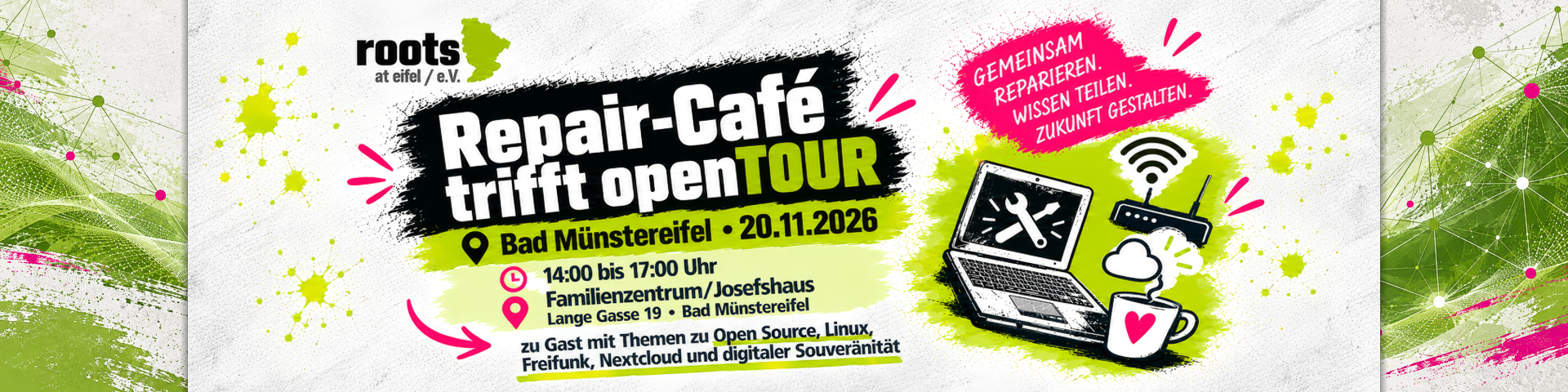 openTOUR geht weiter - zu Gast beim neuen Repair-Café in Bad Münstereifel!